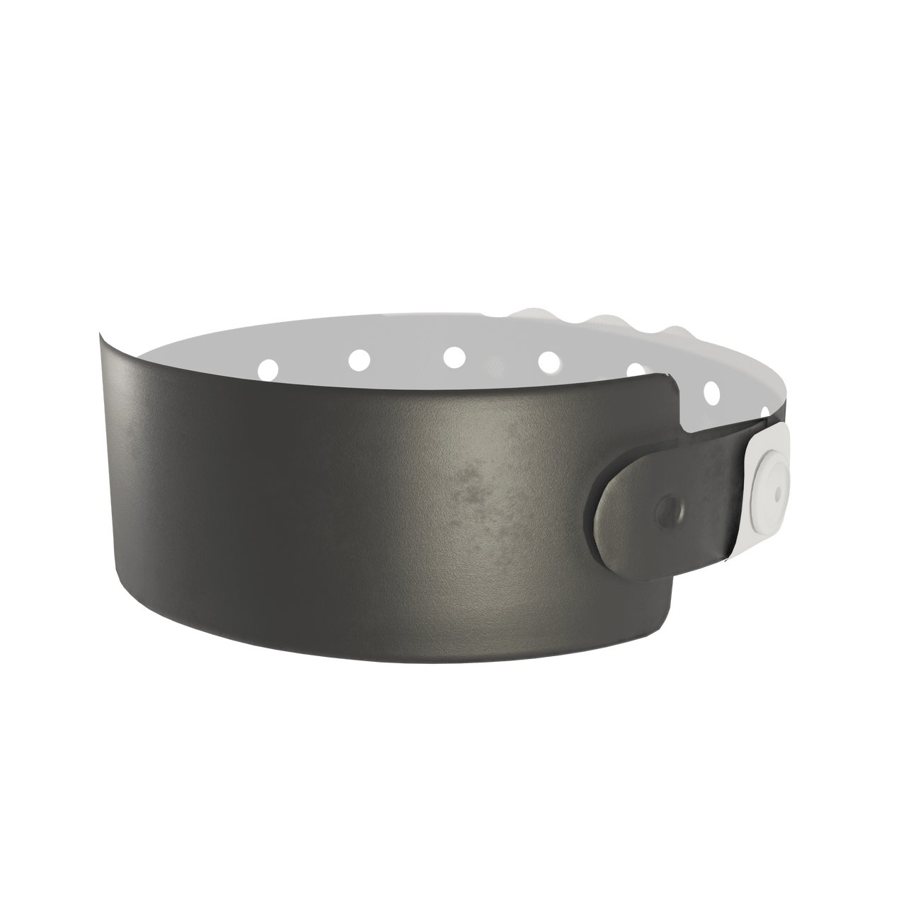 A Soft Comfort Wide Face Snapped Solid Silver wristband