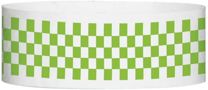 Tyvek® 1" x 10" Checkerboard pattern wristbands