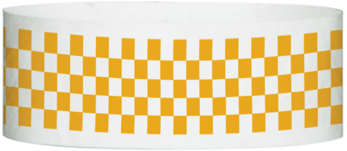 Tyvek® 1" x 10" Checkerboard pattern wristbands