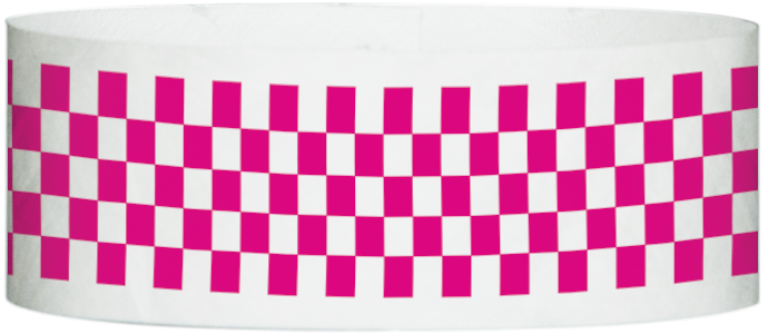 Tyvek® 1" x 10" Checkerboard pattern wristbands