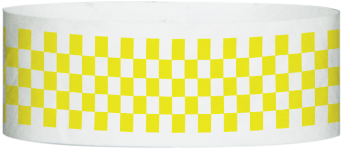 Tyvek® 1" x 10" Checkerboard pattern wristbands