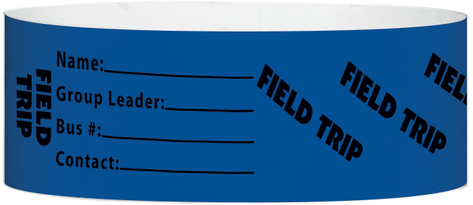 Tyvek® 1" x 10" Field Trip pattern wristbands