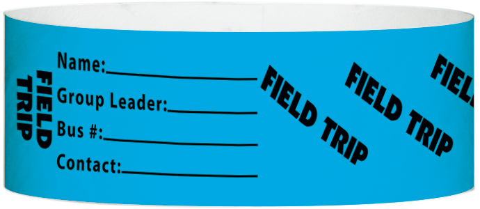 Tyvek® 1" x 10" Field Trip pattern wristbands