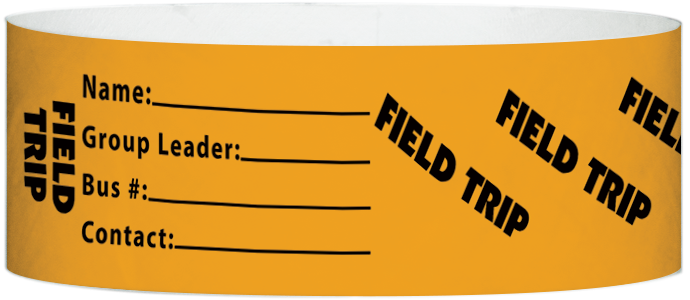 Tyvek® 1" x 10" Field Trip pattern wristbands