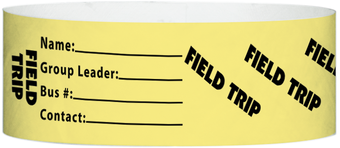 Tyvek® 1" x 10" Field Trip pattern wristbands