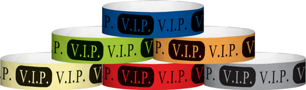 Tyvek® 3/4" x 10" VIP pattern wristbands