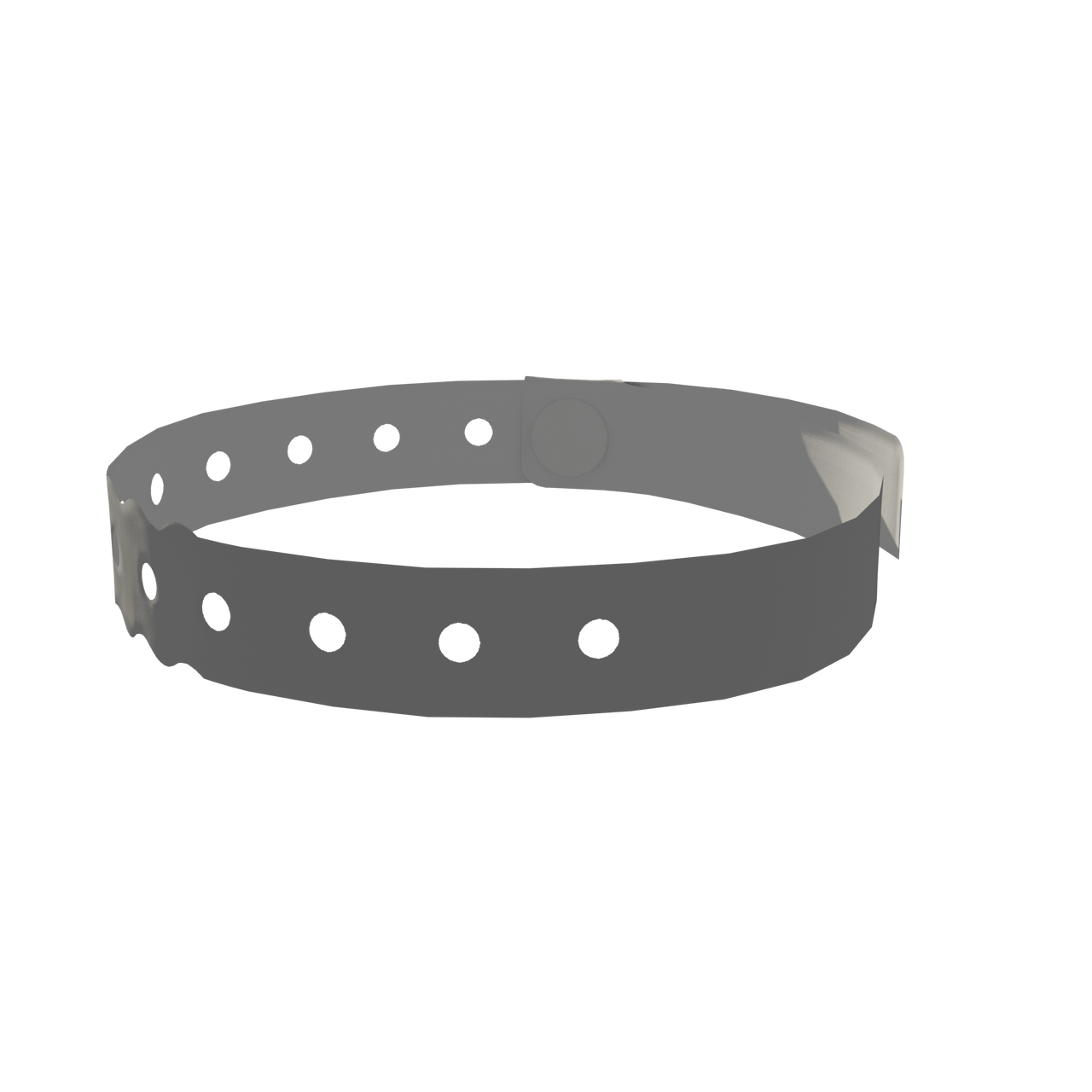 A Vinyl 1/2" x 11 1/2" 1-Stub Snapped Solid Yellow Glow wristband