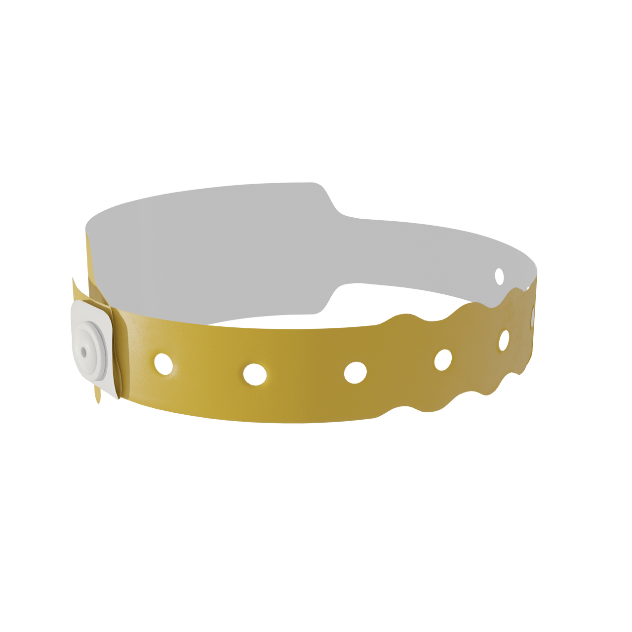 A Soft Comfort Wide Face Snapped Solid White wristband