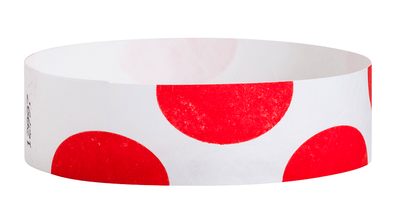 Tyvek 3/4" x 10" Sheeted Pattern Half Circles pattern wristbands