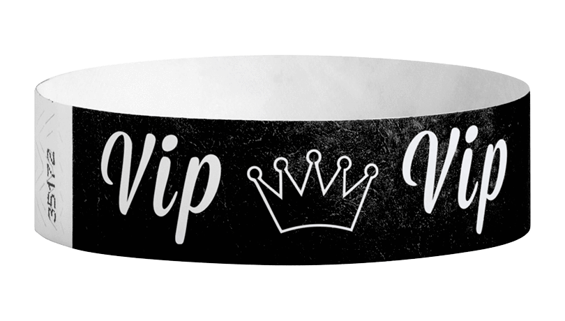 Tyvek 3/4" x 10" Sheeted Pattern VIP Crown pattern wristbands