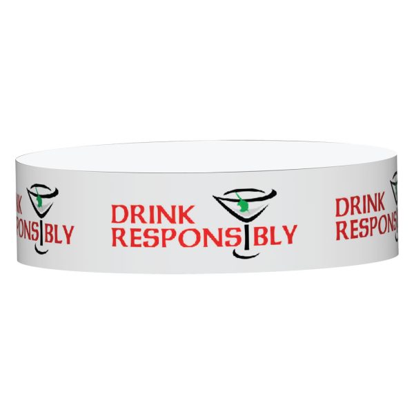 Tyvek Drink Responsibly Pattern Wristbands