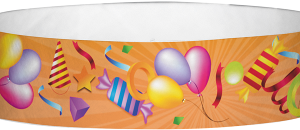 Tyvek Party Theme Streamers Pattern Wristbands