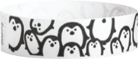 Tyvek Penguins Pattern Wristbands