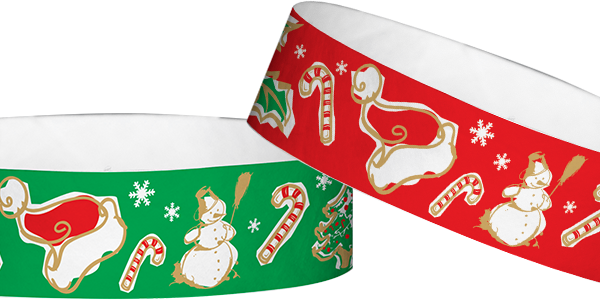 Tyvek Seasons Greetings Pattern Wristbands