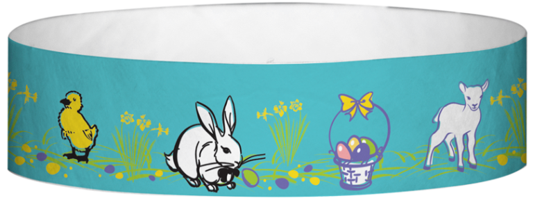 Tyvek Easter Pattern Wristbands