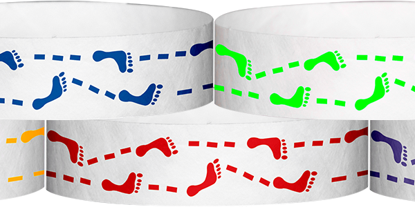 Tyvek Footprints Pattern Wristbands
