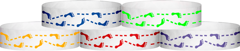 Tyvek Footprints Pattern Wristbands