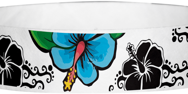 TyvekHawaiian Flowers Pattern Wristbands