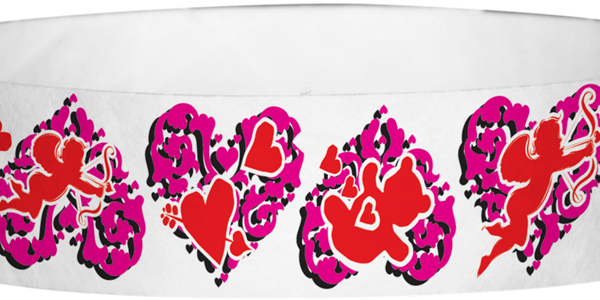 Tyvek Hearts Pattern Wristbands