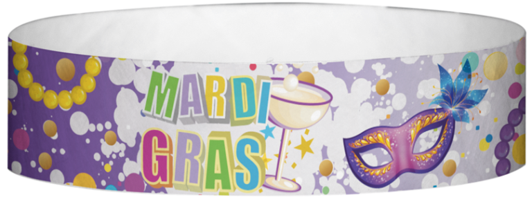 TyvekMardi Gras Martini Glass Pattern Wristbands