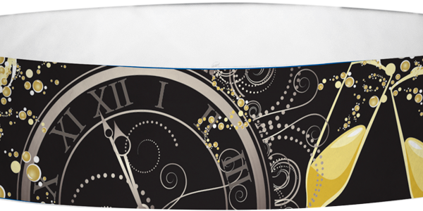 Tyvek New Years Clock Wristbands