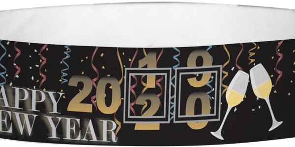 Tyvek New Years Date Wristbands