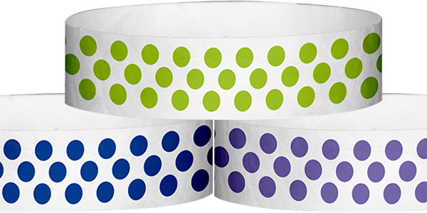 Tyvek Polka Dots Pattern Wristbands
