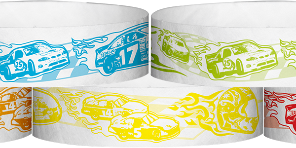 Tyvek Race Track Pattern Wristbands
