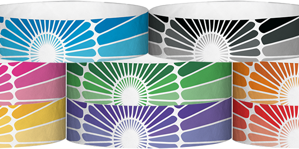 Tyvek Sunburst Pattern Wristbands