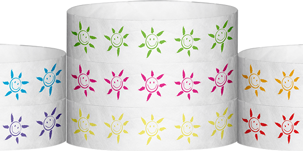 Tyvek Sun Face Pattern Wristbands