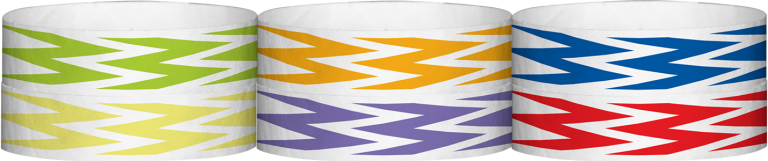 Tyvek Zig Zag Pattern Wristbands